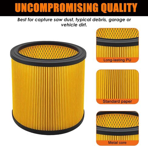 Replacement Filter for Vacmaster 5-20 Gallon/Hart Shop Vacuum 5-17 Gallon, Replaces Hart VCFS 3701 Filter/VCFF Filter, Fits most Shop-Vac/Craftsman Vacuum, with 4x Wet Foam Sleeve in Saudi Arabia