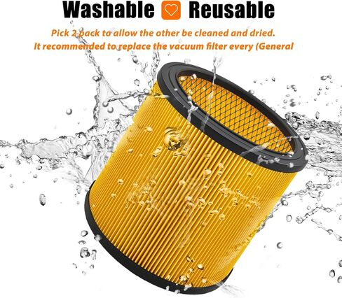Replacement Filter for Vacmaster 5-20 Gallon/Hart Shop Vacuum 5-17 Gallon, Replaces Hart VCFS 3701 Filter/VCFF Filter, Fits most Shop-Vac/Craftsman Vacuum, with 4x Wet Foam Sleeve in Saudi Arabia