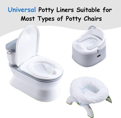 [30 Counts] CheerTry Potty Liners, 300ML Water Super-Absorbent Potty Bags, Thick & Tear-Resistant, Drawstring Opening & Easy to Tie, Fits Most Potty Chairs in Saudi Arabia