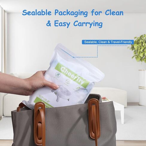 [30 Counts] CheerTry Potty Liners, 300ML Water Super-Absorbent Potty Bags, Thick & Tear-Resistant, Drawstring Opening & Easy to Tie, Fits Most Potty Chairs in Saudi Arabia