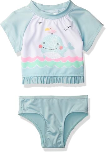 Girls' Two-Piece Printed Rashguard Sets in Kuwait