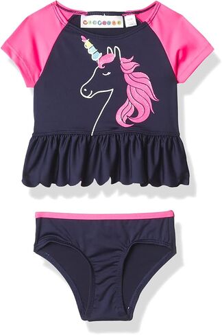Girls' Two-Piece Printed Rashguard Sets in Kuwait