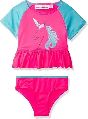 Girls' Two-Piece Printed Rashguard Sets in Kuwait