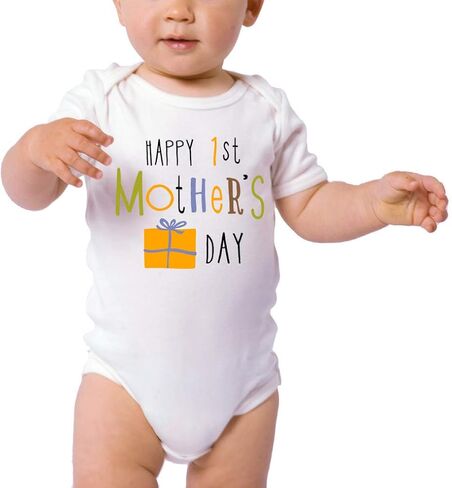 Newborn Infant Baby Bodysuit My 1st Mother's Day Romper Outfit Happy Mother's Day Cotton Jumpsuit Clothes in Saudi Arabia