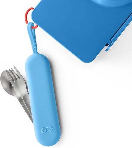 Omie OmieBox Travel Utensil Set | Fork and Spoon with Case for Easy Travel | Stainless Steel Fork and Spoon in Kuwait
