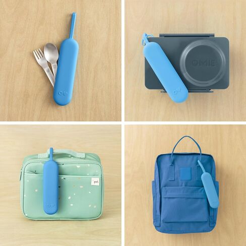 Omie OmieBox Travel Utensil Set | Fork and Spoon with Case for Easy Travel | Stainless Steel Fork and Spoon in Kuwait