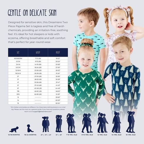 Two Piece Pajama Set | Boys-Girls | Toddler Sleepwear | Matching Family Pajama | Lightweight, Comfortable for Skin in Saudi Arabia