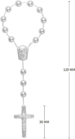 XINHUIDALSQ 50 Baptism Rosary Acrylic Rosary Mini Rosary Suitable for the First Holy Communion Baptism Party Gift Suitable for Recuerditos De Bautismo Christening Favors Decenarios Finger Rosary in Saudi Arabia