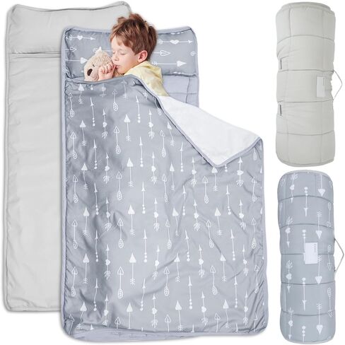 Toddler Nap Mat 2-Pack with Blanket, 50"x21", Portable, Pink & Violet | Ultra Soft Fill, Extra Large Size, Lightweight with Carry Handle, Machine Washable, Perfect for Daycare & Travel in Kuwait