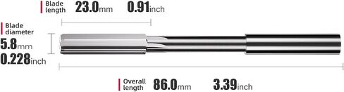 5.8mm Chucking Reamer,H7 HSS Straight Flutes Lathe Machine Reamer Metric 5.8mm,Round Shank Milling Cutting Tool,1 pcs DRINYOUNG(5.8mm) in Saudi Arabia