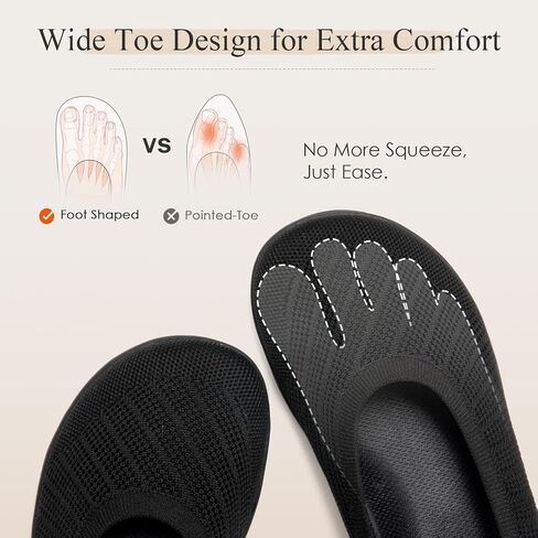 Women's Ballet Flats Wide Toe Box Barefoot Dress Shoes Knit Flat Comfortable Casual Walking Shoe Minimalist Zero Drop Slip On in Saudi Arabia