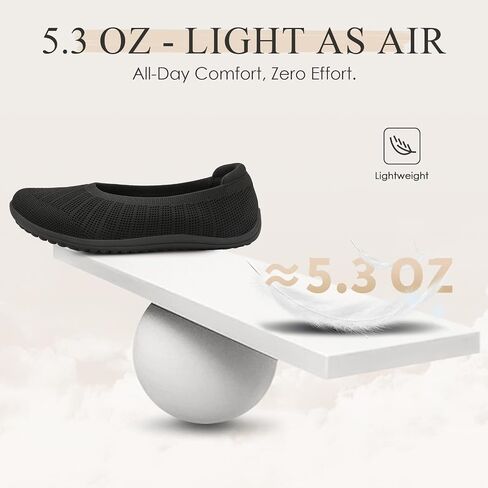 Women's Ballet Flats Wide Toe Box Barefoot Dress Shoes Knit Flat Comfortable Casual Walking Shoe Minimalist Zero Drop Slip On in Saudi Arabia