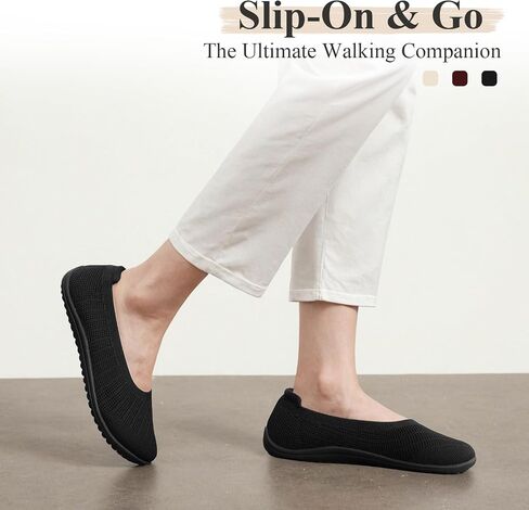 Women's Ballet Flats Wide Toe Box Barefoot Dress Shoes Knit Flat Comfortable Casual Walking Shoe Minimalist Zero Drop Slip On in Saudi Arabia