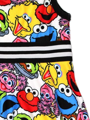 Sesame Street Girls Dress with Panties for Infant and Toddler – White/Multicolor in Kuwait