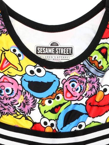 Sesame Street Girls Dress with Panties for Infant and Toddler – White/Multicolor in Kuwait