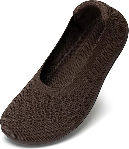 Women's Ballet Flats Wide Toe Box Barefoot Dress Shoes Knit Flat Comfortable Casual Walking Shoe Minimalist Zero Drop Slip On in Saudi Arabia