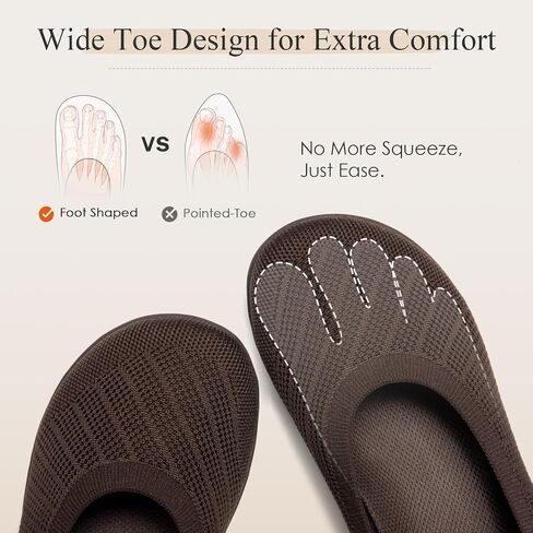 Women's Ballet Flats Wide Toe Box Barefoot Dress Shoes Knit Flat Comfortable Casual Walking Shoe Minimalist Zero Drop Slip On in Saudi Arabia