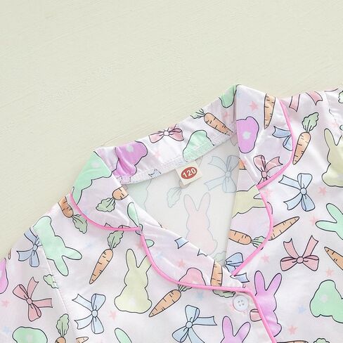 Toddler Girls 4th of July Satin Pajamas Flag Feather Trim Short Sleeve Shirt Shorts 2 Piece Pajama Set Kid Sleepwear in Saudi Arabia