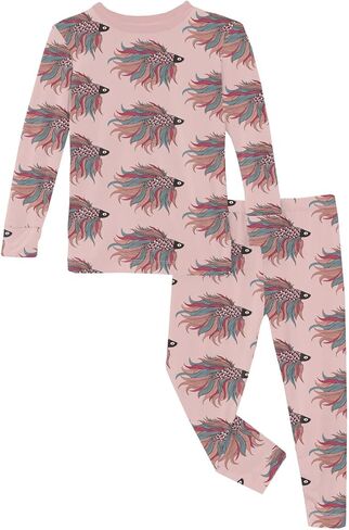 KicKee Pants Baby Girls' Print Long Sleeve Pajama Set (Toddler/Little Big Kids) in Saudi Arabia