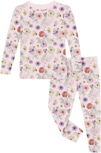 KicKee Pants Baby Girls' Print Long Sleeve Pajama Set (Toddler/Little Big Kids) in Saudi Arabia