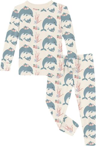 KicKee Pants Baby Girls' Print Long Sleeve Pajama Set (Toddler/Little Big Kids) in Saudi Arabia