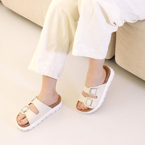 Women Platform Sandals, Arch Support Slides with Adjustable Buckle Straps, Open-Toe Wedge Chunky Sandals for Summer Size 5-10 in Saudi Arabia