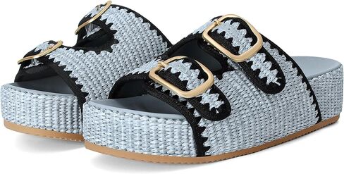 صندل Raffia for Women Platform Slide Sandals Espadrille قابلة للتعديل مزدوج الإبزيم الصيف مريح لطيف منسوج أحذية شاطئية غير رسمية in Kuwait