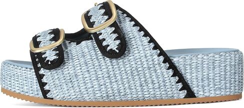 صندل Raffia for Women Platform Slide Sandals Espadrille قابلة للتعديل مزدوج الإبزيم الصيف مريح لطيف منسوج أحذية شاطئية غير رسمية in Kuwait