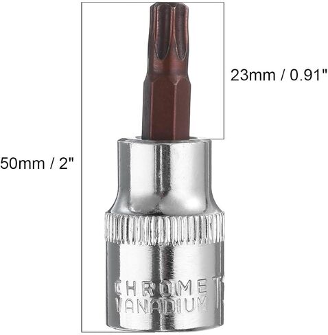 uxcell 3/8" Drive x T35 Torx Bit Socket, S2 Steel Bits, CR-V Sockets 2" Length (For Hand Use Only) 2pcs in Kuwait