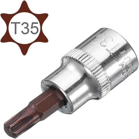 uxcell 3/8" Drive x T35 Torx Bit Socket, S2 Steel Bits, CR-V Sockets 2" Length (For Hand Use Only) 2pcs in Kuwait