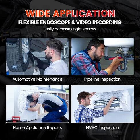 Two-Way Articulating Borescope Camera with Light, 0.31in Professional Endoscope Camera IPS 1080P HD Screen, Inspection Camera for Automotive Mechanic, IP67 Waterproof LED Light Snake Camera 32GB Card in Kuwait