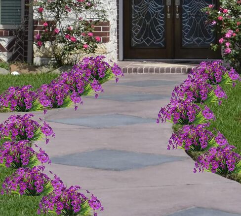 نباتات زهور اصطناعية صناعية بوعاء لطاولة داخلية خارجية، 14 حزمة من الزهور البلاستيكية من زهور الأقحوان الحريرية مع وعاء نبات معلق لتزيين فناء الشرفة والباب الأمامي in Kuwait