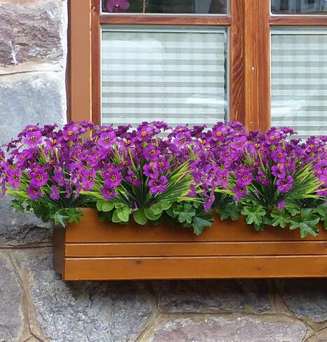 نباتات زهور اصطناعية صناعية بوعاء لطاولة داخلية خارجية، 14 حزمة من الزهور البلاستيكية من زهور الأقحوان الحريرية مع وعاء نبات معلق لتزيين فناء الشرفة والباب الأمامي in Kuwait