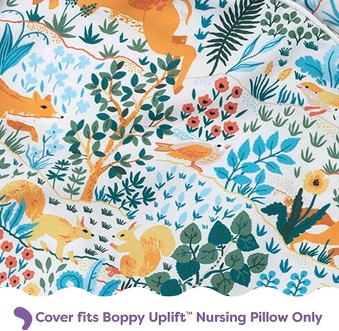 Boppy Uplift Nursing Pillow Cover, Colorful Forest Animals, Single Cover, Easy-On Slipcover with Soft 100% Polyester Microfiber Fabric for The Uplift Nursing Pillow Designed to Help Reduce Spit-Ups in Saudi Arabia