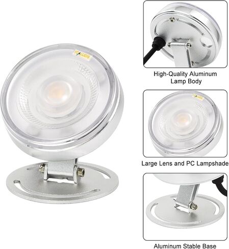 LED Underwater Pond Light, Heavy Duty Aluminum 12V 3000K Warm White IP68 Waterproof Fountain Light, Landscape Lamp for Swimming Pool, Fountain, Waterfall, Pond and Grass Land (6, Watts) in Saudi Arabia