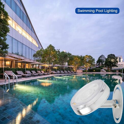 LED Underwater Pond Light, Heavy Duty Aluminum 12V 3000K Warm White IP68 Waterproof Fountain Light, Landscape Lamp for Swimming Pool, Fountain, Waterfall, Pond and Grass Land (6, Watts) in Saudi Arabia