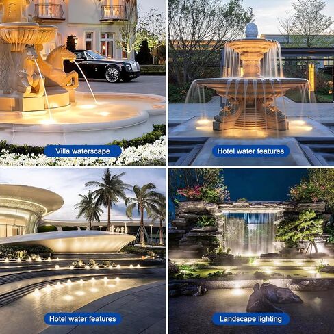 LED Underwater Pond Light, Heavy Duty Aluminum 12V 3000K Warm White IP68 Waterproof Fountain Light, Landscape Lamp for Swimming Pool, Fountain, Waterfall, Pond and Grass Land (6, Watts) in Saudi Arabia