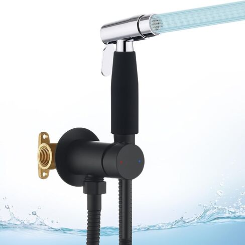 Black Handheld Bidet Sprayer for Toilet, 2 Function Hand Held Sprayer Cloth Diaper, Toilet Concealed Hot and Cold Mixed Bidet Spray Set Black, Hand Sprayers for Feminine Wash in Saudi Arabia