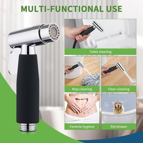 Black Handheld Bidet Sprayer for Toilet, 2 Function Hand Held Sprayer Cloth Diaper, Toilet Concealed Hot and Cold Mixed Bidet Spray Set Black, Hand Sprayers for Feminine Wash in Saudi Arabia