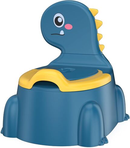 Potty Training Toilet, Toddler Potty Training Seat Baby Potty Chair, Dinosaur Toilet Potty Seat for Boys Girls Kids Toddlers, Portable Travel Potty with lid,Urinal, Splash Guard, Non-Slip Pad(Blue) in Kuwait