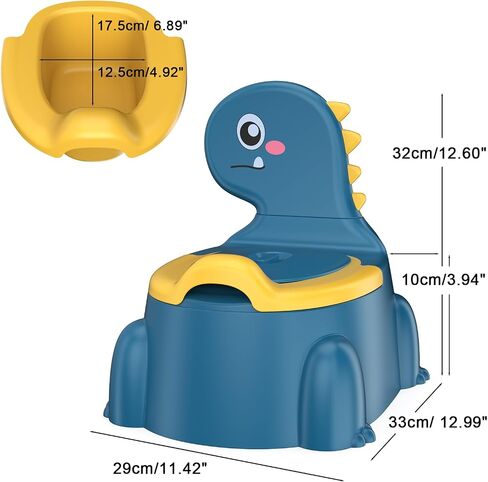Potty Training Toilet, Toddler Potty Training Seat Baby Potty Chair, Dinosaur Toilet Potty Seat for Boys Girls Kids Toddlers, Portable Travel Potty with lid,Urinal, Splash Guard, Non-Slip Pad(Blue) in Kuwait