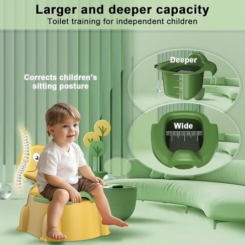 Potty Training Toilet, Toddler Potty Training Seat Baby Potty Chair, Dinosaur Toilet Potty Seat for Boys Girls Kids Toddlers, Portable Travel Potty with lid,Urinal, Splash Guard, Non-Slip Pad(Blue) in Kuwait