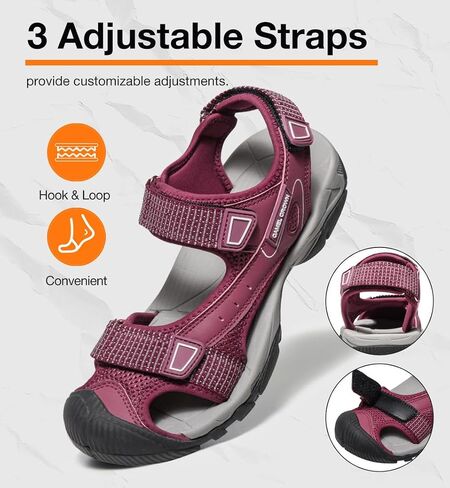 CAMEL CROWN Women's Hiking Sandals Waterproof Closed Toe Water Sandals Comfort Adjustable Athletic Outdoor Sandals for Summer Beach Hiker Trekking Camping in Saudi Arabia