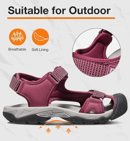 CAMEL CROWN Women's Hiking Sandals Waterproof Closed Toe Water Sandals Comfort Adjustable Athletic Outdoor Sandals for Summer Beach Hiker Trekking Camping in Saudi Arabia