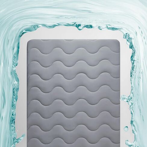 Sleep Zone Cooling Crib Mattress Protector Waterproof 1 Pack, Quilted Soft Toddler Mattress Pad, Breathable Baby Mattress Cover with Deep Pocket, Machine Washable Bed Topper (Dark Grey, 52 x 28) in Saudi Arabia