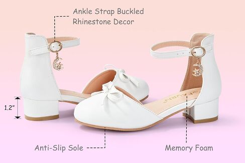 فتيات اللباس أحذية مغلقة من إصبع القدم كعب Bowknot في الكاحل زهرة زهرة مضخة أحذية الحفلات الحفلات مدارس الزفاف لطفل طفل صغير صغير in Kuwait
