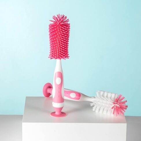 Multifunctional Cleaning Brush, Baby Bottle Brush, Bottle Brush Cleaner | Rotate The Suction Cup to Obtain The Small Bristle Brushes Set in Saudi Arabia