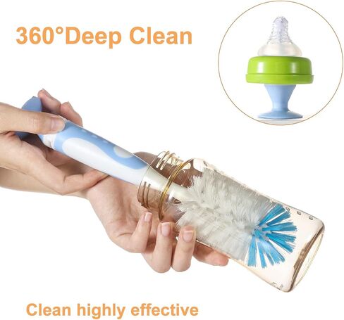 Multifunctional Cleaning Brush, Baby Bottle Brush, Bottle Brush Cleaner | Rotate The Suction Cup to Obtain The Small Bristle Brushes Set in Saudi Arabia