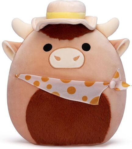 Large Highland Scottish Cow Plush Pillow Stuffed Animal Toy,12.5" Big Size Cute Soft Hugging Cuddle Huggable Plushie,Gift for Kids in Saudi Arabia
