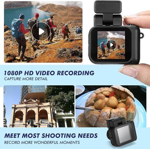 Mini Digital Camera Keychain with Flash Light 1080p Tiny Camera Mini Retro Micro Dv/Camcorder with 600 Mins Battery Portable Recorder for Valentine's Gifts Travel Study Recording(Black,32 Gb) in Saudi Arabia